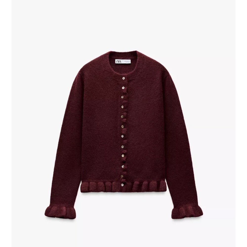 NWT Zara Women's Deep Burgundy Cardigan